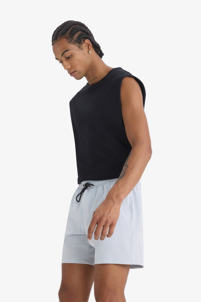 DeFacto Grey Man DeFactoFit Printed Flexible Textured Sports Swim Shorts Casual - Image 4